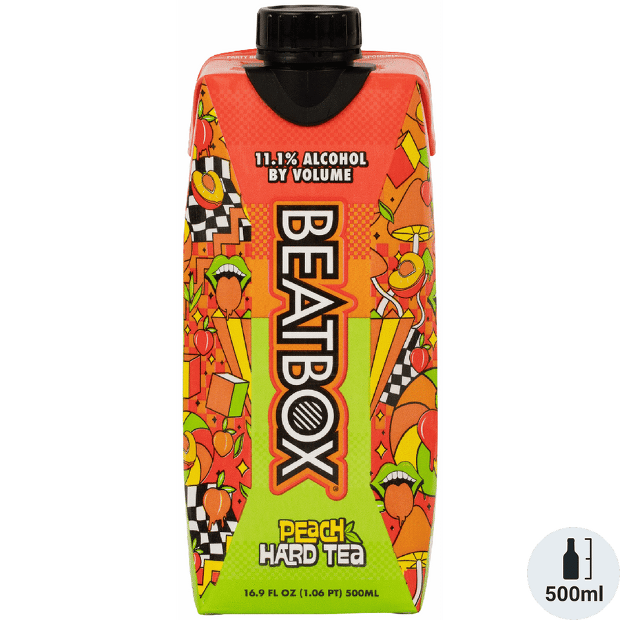 Beatbox Peach Tea 500ML Front Bottle Label