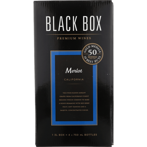 Black Box Merlot 3L Front Bottle Label