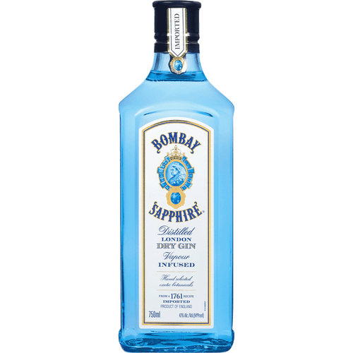 Bombay Sapphire Gin 375ML Front Bottle Label