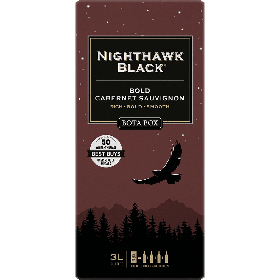 Bota Box Nighthawk Bold Cabernet Sauvignon 3L Front Bottle Label