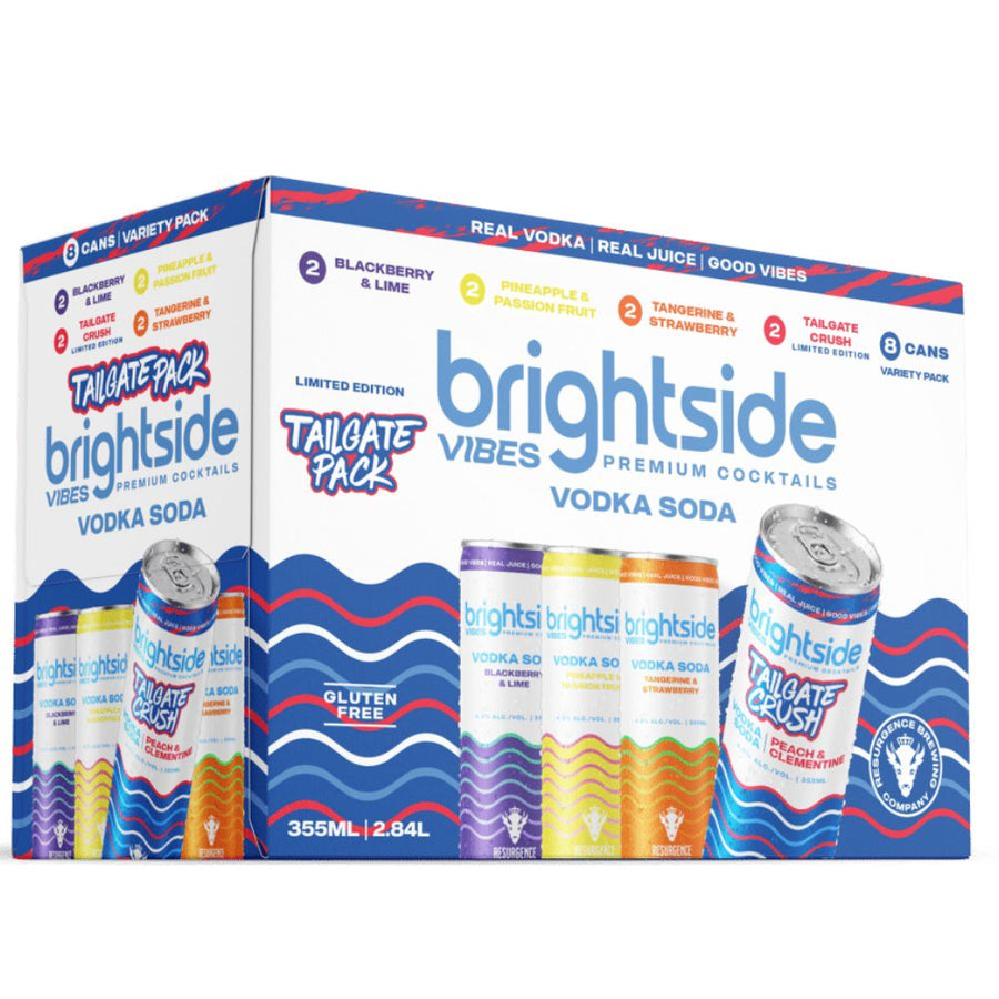 Brightside Vibes Crush Tailgate Variety Pack 8pk-12oz Cans Front Bottle Label