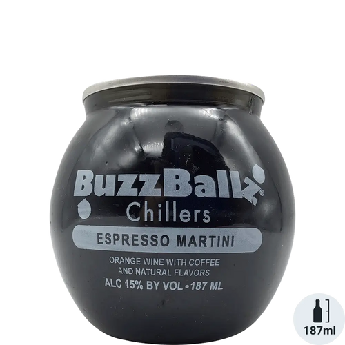 Buzzballz Chillers Espresso Martini 200ML Front Bottle Label