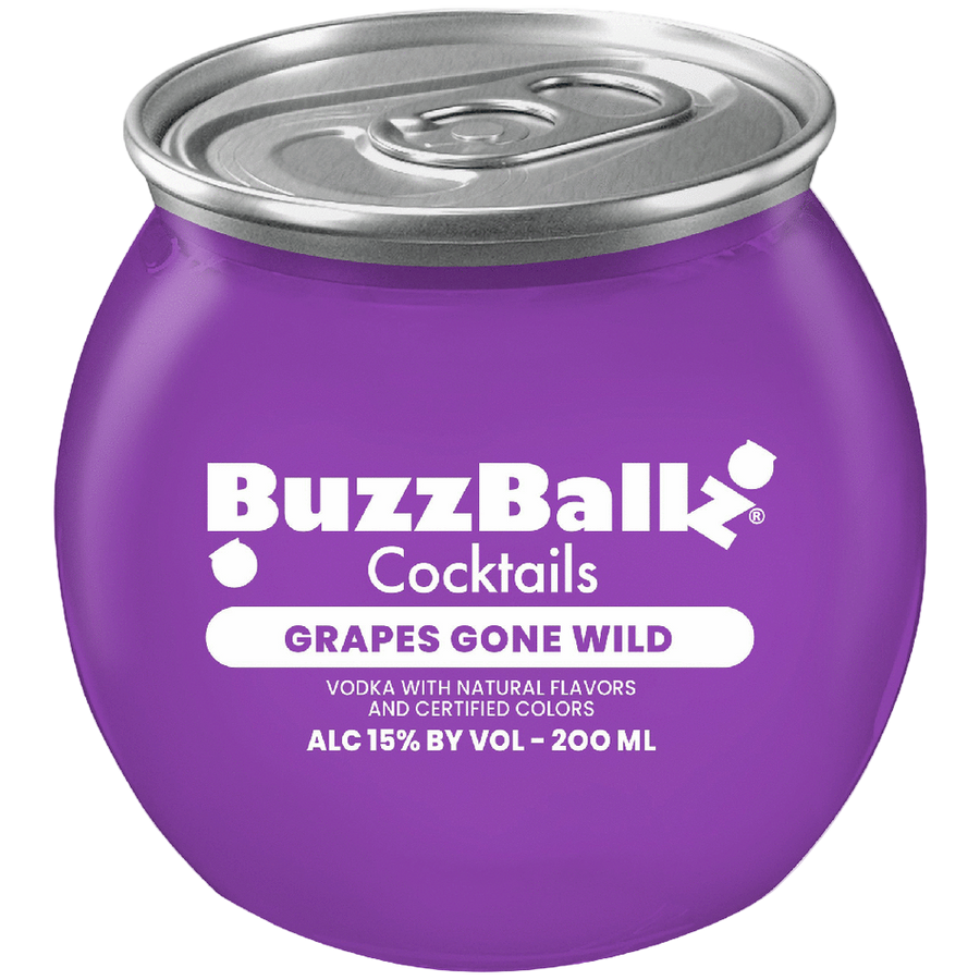 Buzzballz Grapes Gone Wild 200ML Front Bottle Label