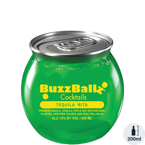 Buzzballz Tequila Rita 200ML Front Bottle Label