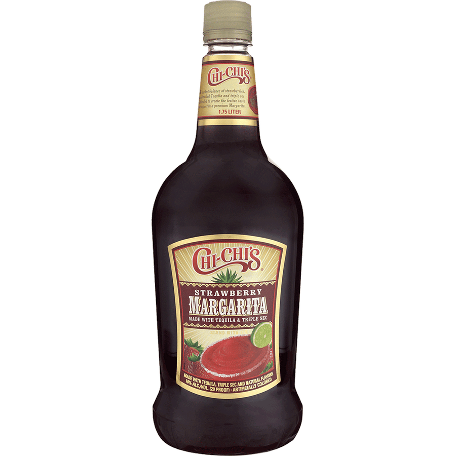 Chi-Chi's Strawberry Margarita 1.75L Front Bottle Label