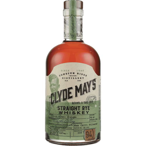 Clyde May's Straight Rye Whiskey 750ML Front Bottle Label