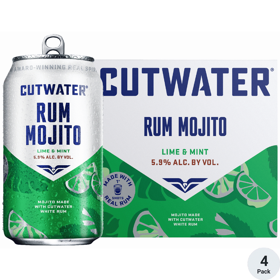 Cutwater Rum Mint Mojito 4pk-12oz Cans Front Bottle Label