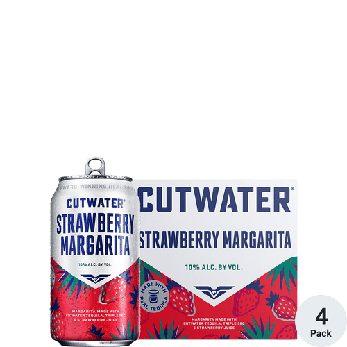 Cutwater Strawberry Margarita 4pk-12oz Cans Front Bottle Label