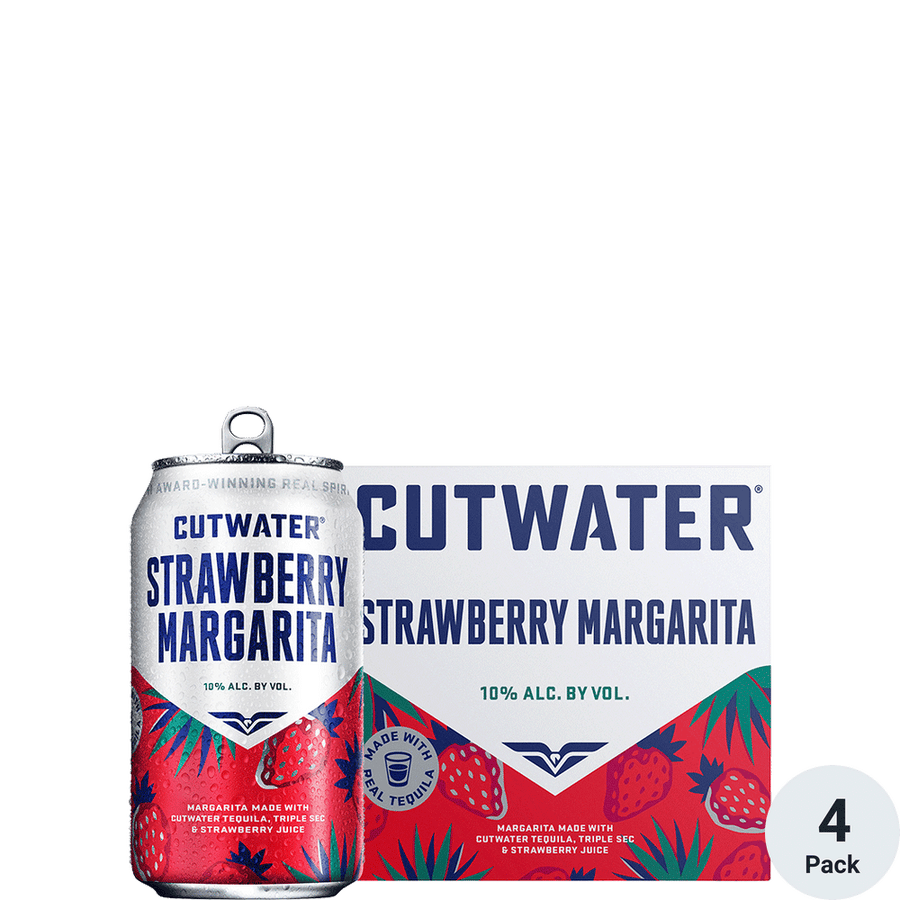 Cutwater Strawberry Margarita 4pk-12oz Cans Front Bottle Label