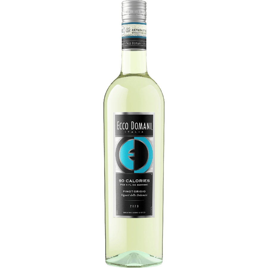 Ecco Domani 90 Calories Pinot Grigio 750ML Front Bottle Label