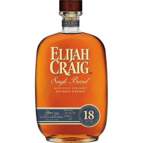 Elijah Craig 18 Year 750ML Front Bottle Label
