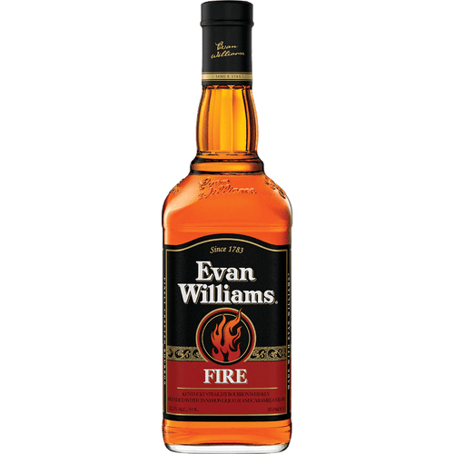 Evan Williams Fire 50ML Front Bottle Label