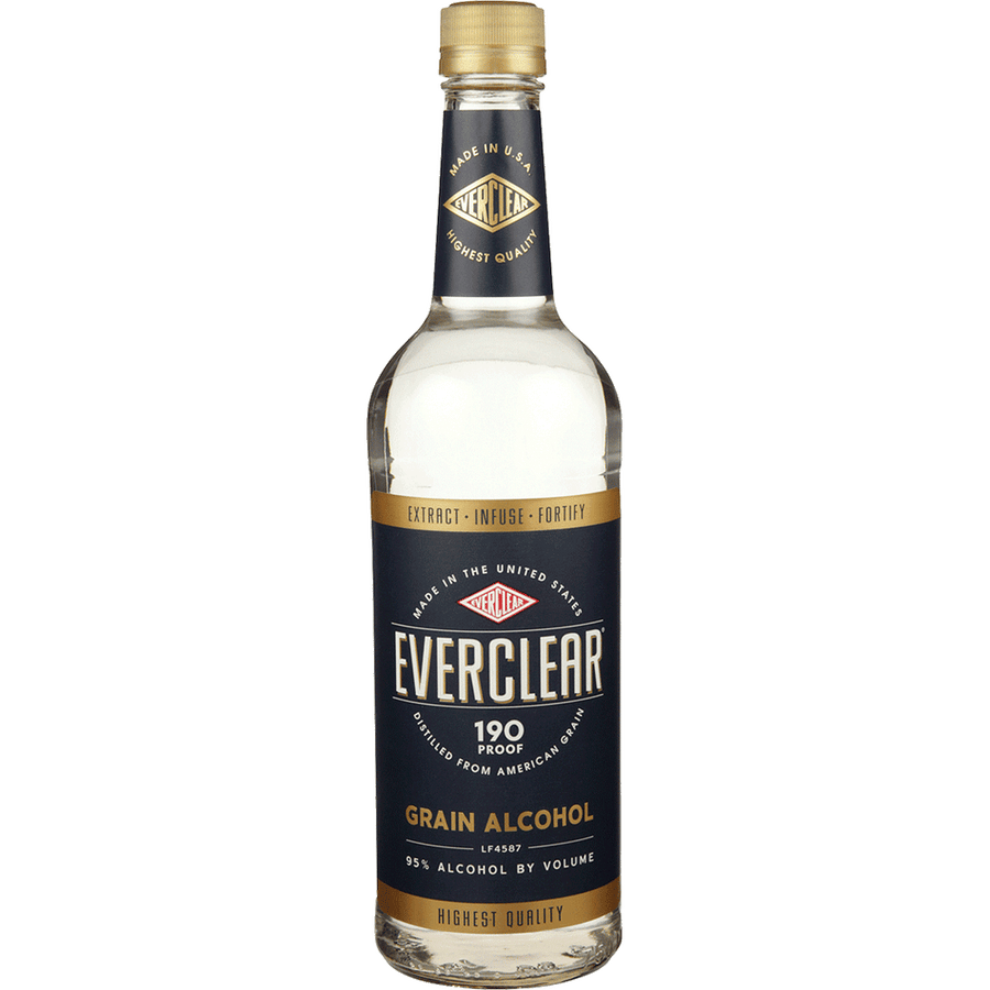 Everclear Grain Alcohol 1L Front Bottle Label
