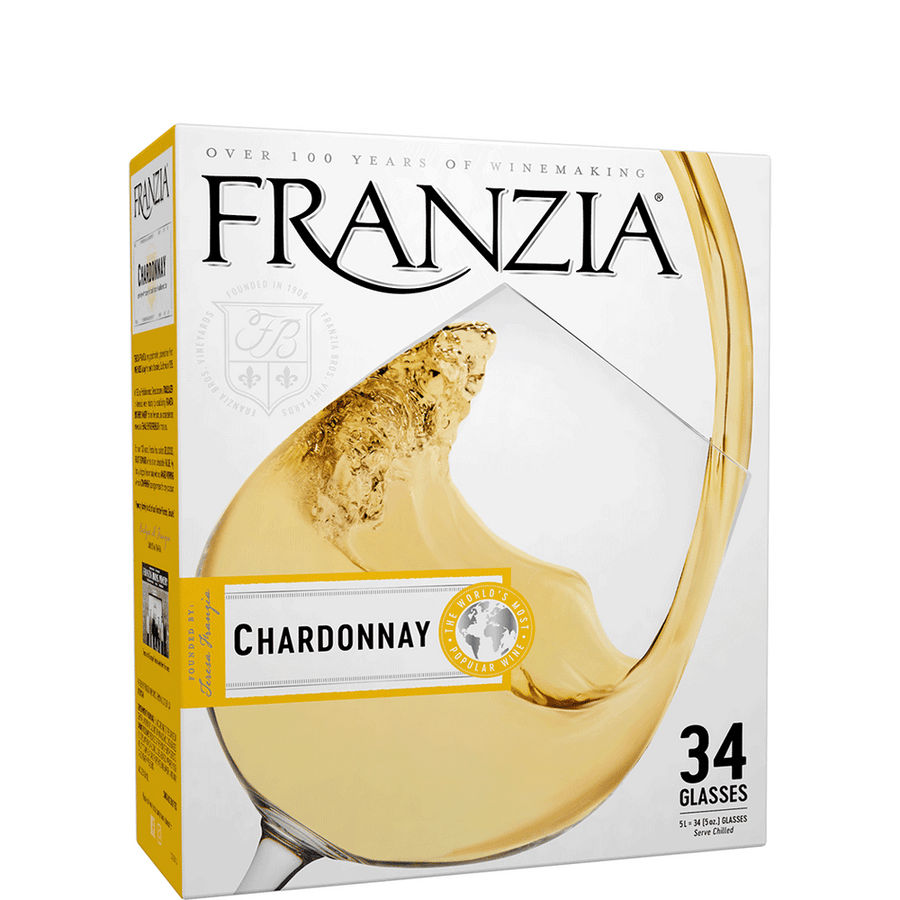 Franzia Vintner Select Chardonnay 5L Front Bottle Label