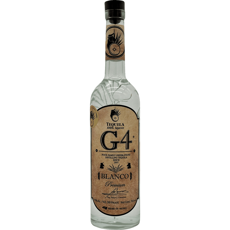 G4 Tequila Blanco de Madera 750ML Front Bottle Label