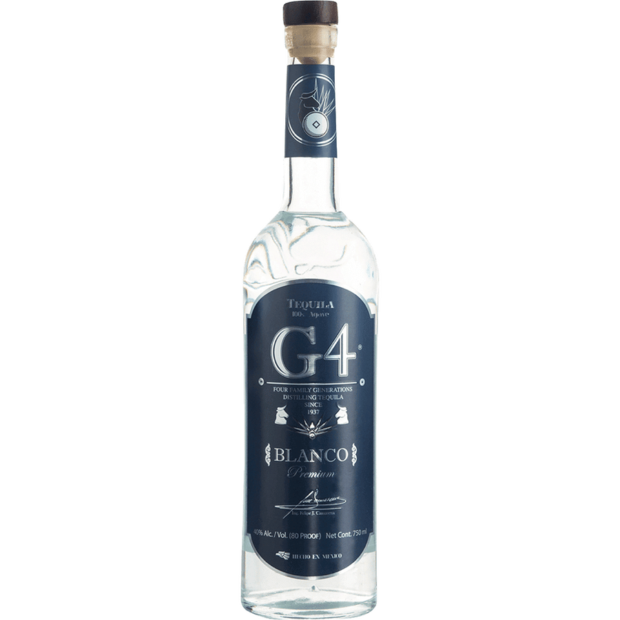 G4 Tequila Blanco 750ML Front Bottle Label