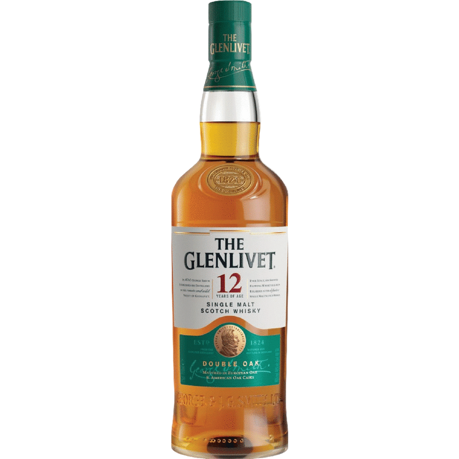 Glenlivet 12 Year Single Malt Scotch 750ML Front Bottle Label