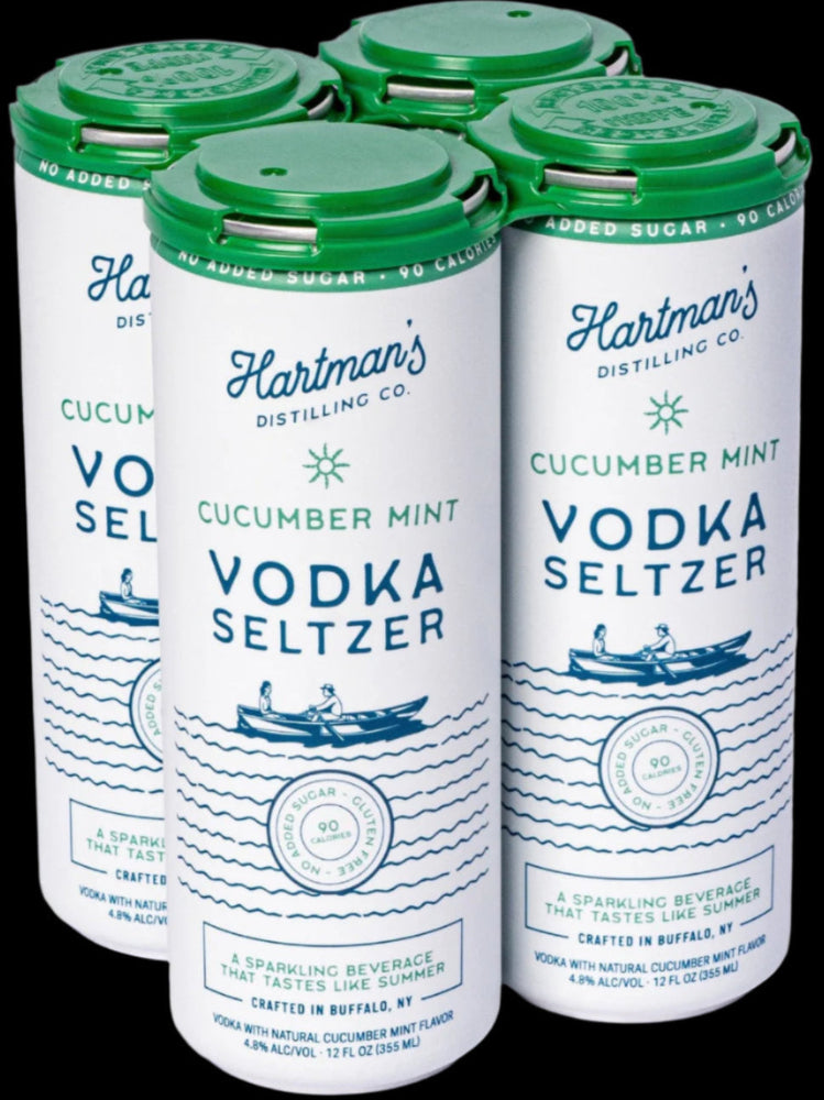 Hartman's Seltzer Cucumber Mint 4 Pack 4pk-12oz Cans Front Bottle Label