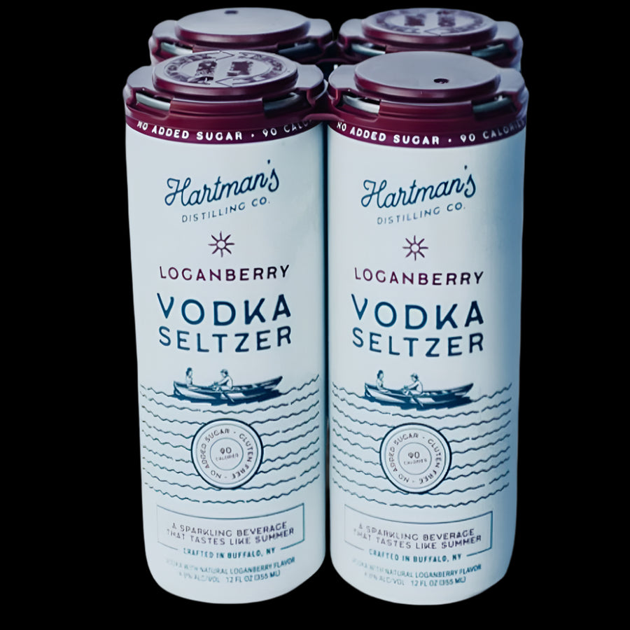 Hartman's Seltzer Loganberry 4 Pack 12oz Front Bottle Label