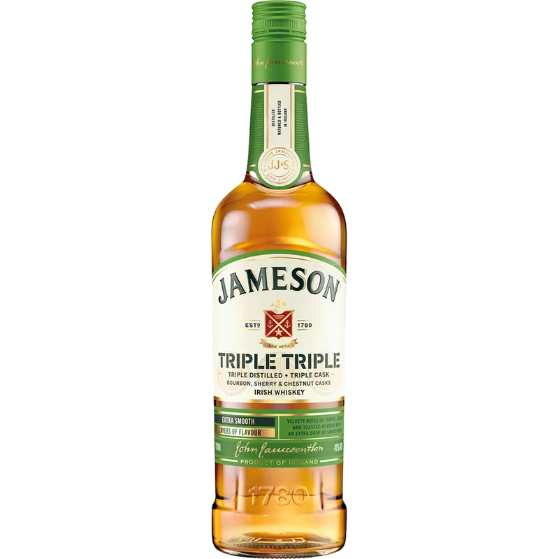 Jameson Triple Triple Irish Whiskey - Irish Whiskey bottle available at Buffalo House Liquor & Wines