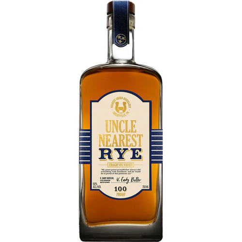Uncle Nearest Straight Rye 100 Proof Whiskey 750ML Front Bottle Label