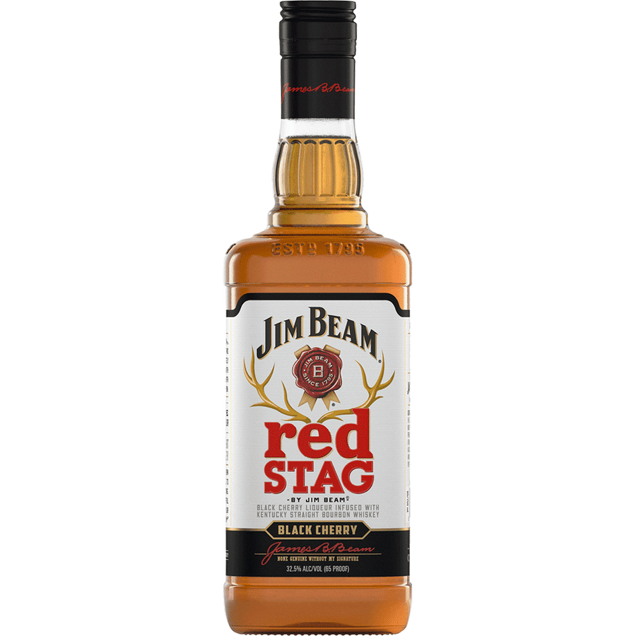 Jim Beam Red Stag Bourbon Whiskey 50ML Front Bottle Label