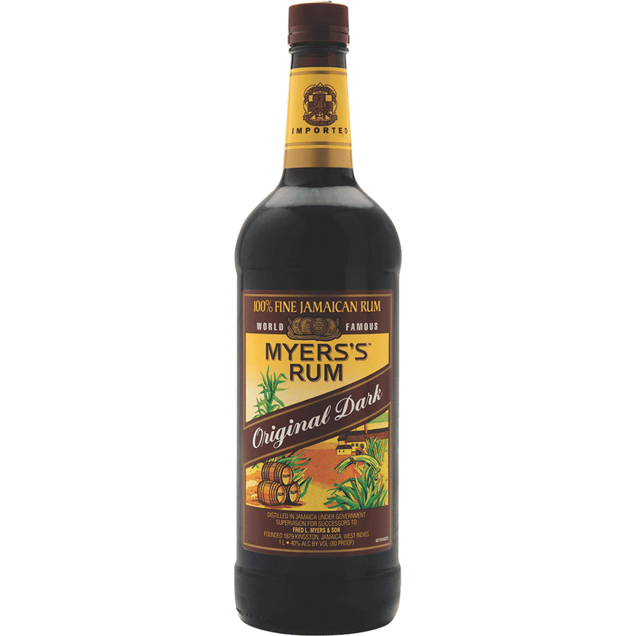 Myers's Dark Rum 1L Front Bottle Label
