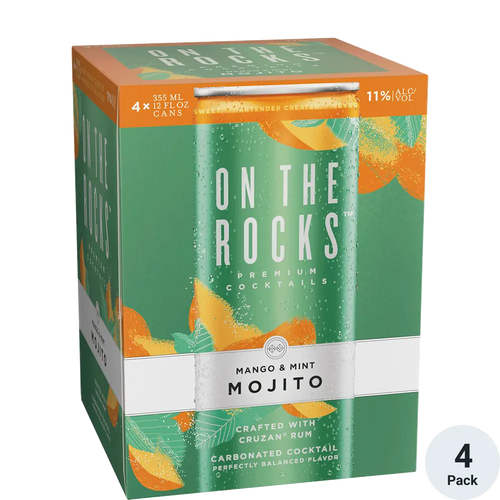 On The Rocks Mango Mint Mojito 4 Pack 4pk-12oz Cans Front Bottle Label