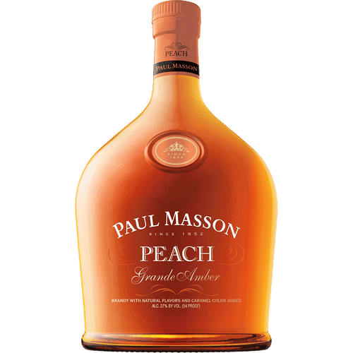 Paul Masson Amber Peach Brandy 750ML Front Bottle Label