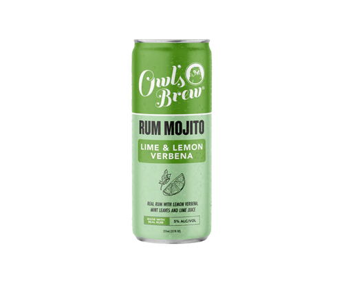 Owls Brew Rum Mojito 4PK 12OZ Front Bottle Label