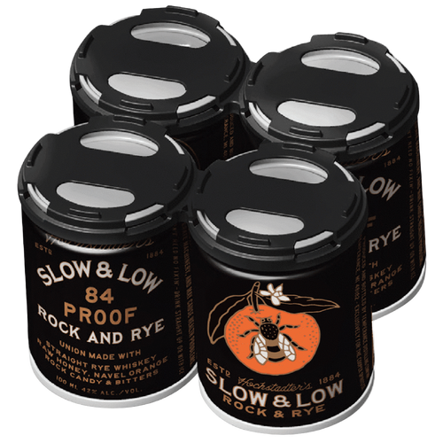 Slow & Low Rock & Rye Whiskey Cans 100ML Front Bottle Label