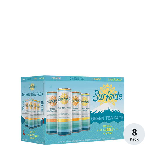 Surfside Green Tea & Vodka Variety 8pk-12oz Cans Front Bottle Label