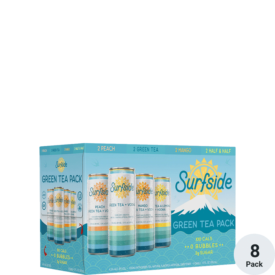 Surfside Green Tea & Vodka Variety 8pk-12oz Cans Front Bottle Label