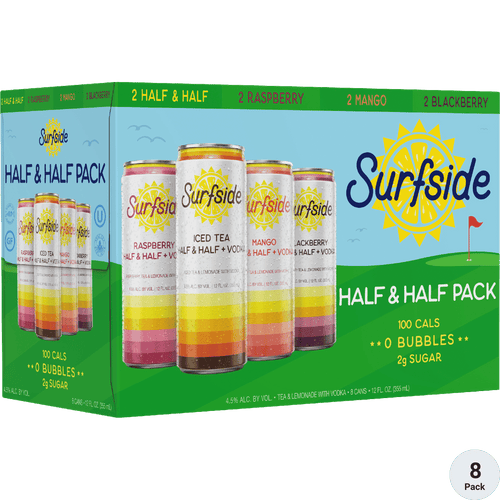 Surfside Half & Half Variety Pack 8pk-12oz Cans Front Bottle Label
