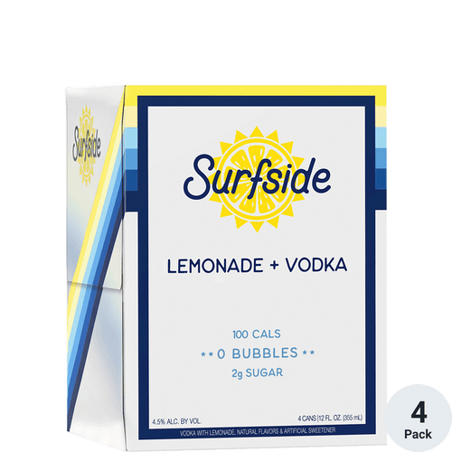 Surfside Vodka Lemonade 4pk-12oz Cans Front Bottle Label