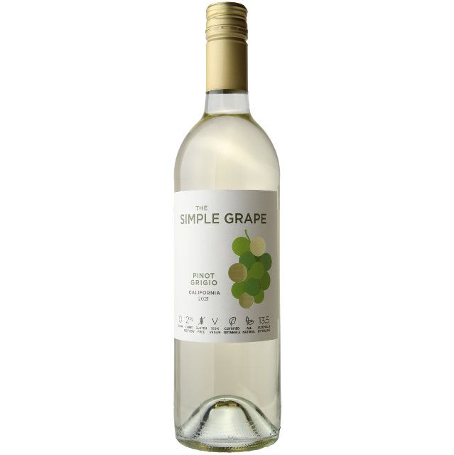 The Simple Grape Pinot Grigio 750ML Front Bottle Label