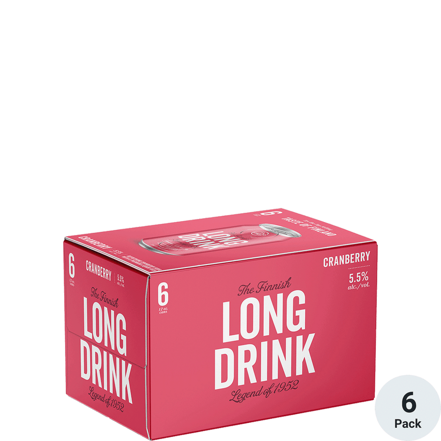 The Long Drink Cranberry 6pk-12oz Cans Front Bottle Label